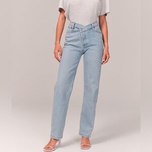 Classic Light Blue Women's Jeans Curve Love Ultra High Rise Ankle Straight Jean